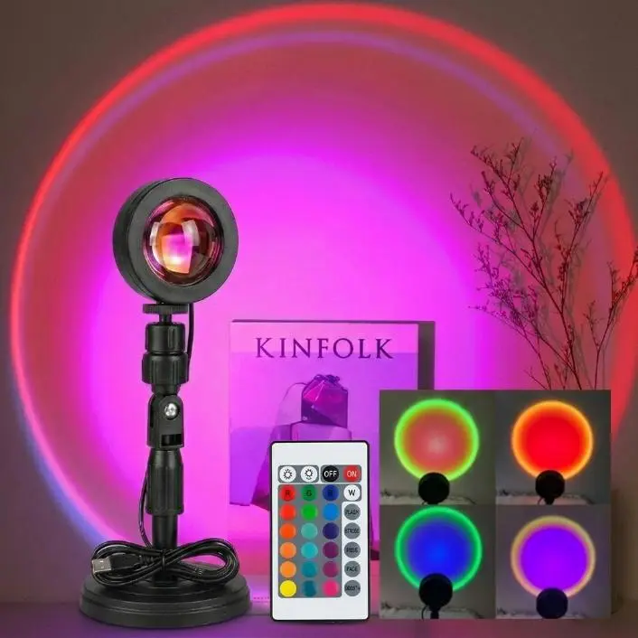 Auction Sunset Lamp Projector with Remote Control, Circular Sunset Halo Projection Lamp for Bedroom Decor, Photography, Gaming Room, Party and Home Ambience,sohochic