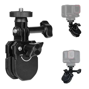 Motorcycle Windshield Camera Mount Holder, Aluminum Alloy, Quick Release + 1/4" Adapter, Compatible with Gopro Dji Insta360