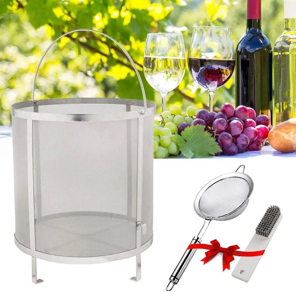 11.8×12.2 Inch (30×31cm) 300 Micron Mesh Brewing Filter Strainer for Homebrew Wine Beer Tea Kettle Dry Hops Grain Brewing