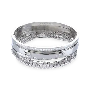 SILVER GEAR BRACELET STACK