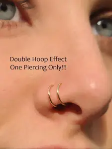 Stainless Steel Double Layered Nose Ring for Single Piercing, Septum Piercing, Twist Design, Unisex Twisted Spiral Nose Hoop & Earring Set, 20g Body Jewelry, Nose Rings Hoops, Double Nose Pierced Jewelry