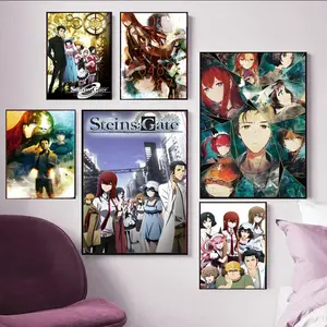 Classic Sci-Fi Anime S-Steins;Gate Poster Lightfast self-adhesive posters ideal for gifting and adorning walls in bedrooms living rooms bars cafes and eateries high-def printing water-repellent safeguard