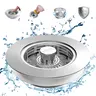 3-in-1 Combo Stainless Steel Kitchen Sink Strainer-Stopper (US Std 3-1/2 in Fitment), Robust All-Metal Shell, 1 Spring-Loaded Smooth Handle Rod, Anti-Scratch Clog Prevention, Durable Home Improvement Accessory, Easy Empty, Black,home decor