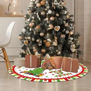 Whoville-Inspired 48" Soft Christmas Tree Skirt, Generous Size, Perfect for Holiday & Party Decorations, Durable Vinyl Material