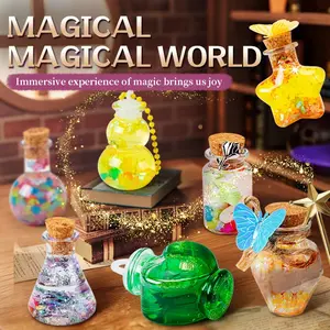 Little Magician DIY Magic House Craft Kit, Magic Potion Bottle Making Materials Pack, Girls Fun Educational Creativity Pretend Play Toy, Witchcraft Potion Bottles