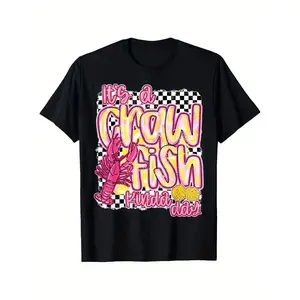 Humorous Crawfish Cotton T Shirt Featuring Vibrant Seafood Print Ideal Gift for Men Women and Couples for Various Celebrations