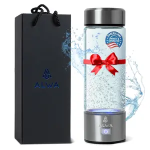 2026 Upgraded Premium Hydrogen Water Bottle Generator - 1700 PPB Glass Portable Hydrogen Water Machine with SPE/PEM Technology, Rechargeable Hydro Bottle, Hydrogen Water Ionizer, Hydro Water Bottle