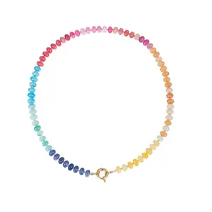 High-end vibe on a budget!This colorful glass choker looks so expensive.
