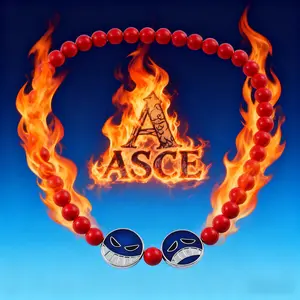 One Piece Whitebeard Fire Fist Ace Brooch & Red Bead Bracelet Cosplay Hat Props for Weddings & Export Fans Accessories Plastic Material Blue Face Silver Border