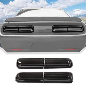 Tail Light Covers Trim, Rear Light Guards for Dodge Challenger (Fits 2015+), 4-Piece UV Resistant Car Accessories, DIY Install Exterior Decorative Automotive Vehicle Trim Summervibes
