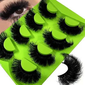 9D False Eyelashes, 4 Pairs Eyelashes Set Reusable Volumized False Eyelashes for Women and Girls, Eye Makeup Enhancement Cosmetic High-Quality Lashes, DIY False Eyelashes