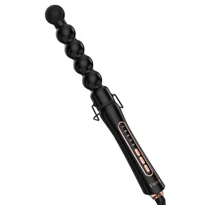 Farery Bubble Curling Wand, 32mm Springless Barrel for Defined Spiral Curls & Waves, 5 Temp Settings, Dual Voltage