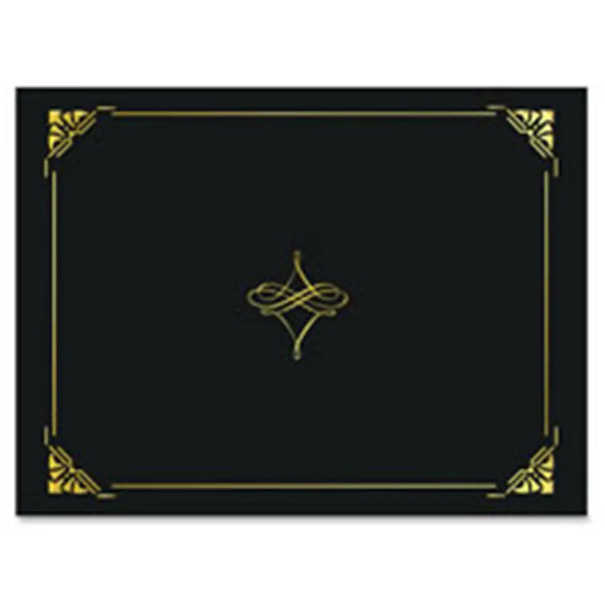 212 MAIN Geographics Stationery Certificate Holder - Pack of 5, Green Linen Finish with Gold Foil Border, Horizontal/Vertical Compatibility, Acrylic Dispenser, Office Accessories, Letter Size, Luxurious Look, Die-Cut Slots, Stationary