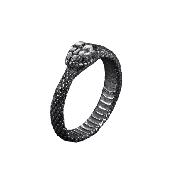 GTHIC Stainless Steel Ouroboros Animal Theme Ring - Retro Punk Unisex Size 6-15 with Artificial Gemstone, Birthday Gift for Adults, Rings for Women, Funky Unique Jewelry Accessories