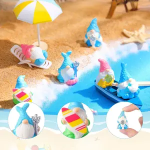 7/14-Pack Mini Dwarf Beach Decorations, Hidden Garden Statues, Perfect Gift for Ocean Lovers, Office & Home Desk Decor, All Seasons Use