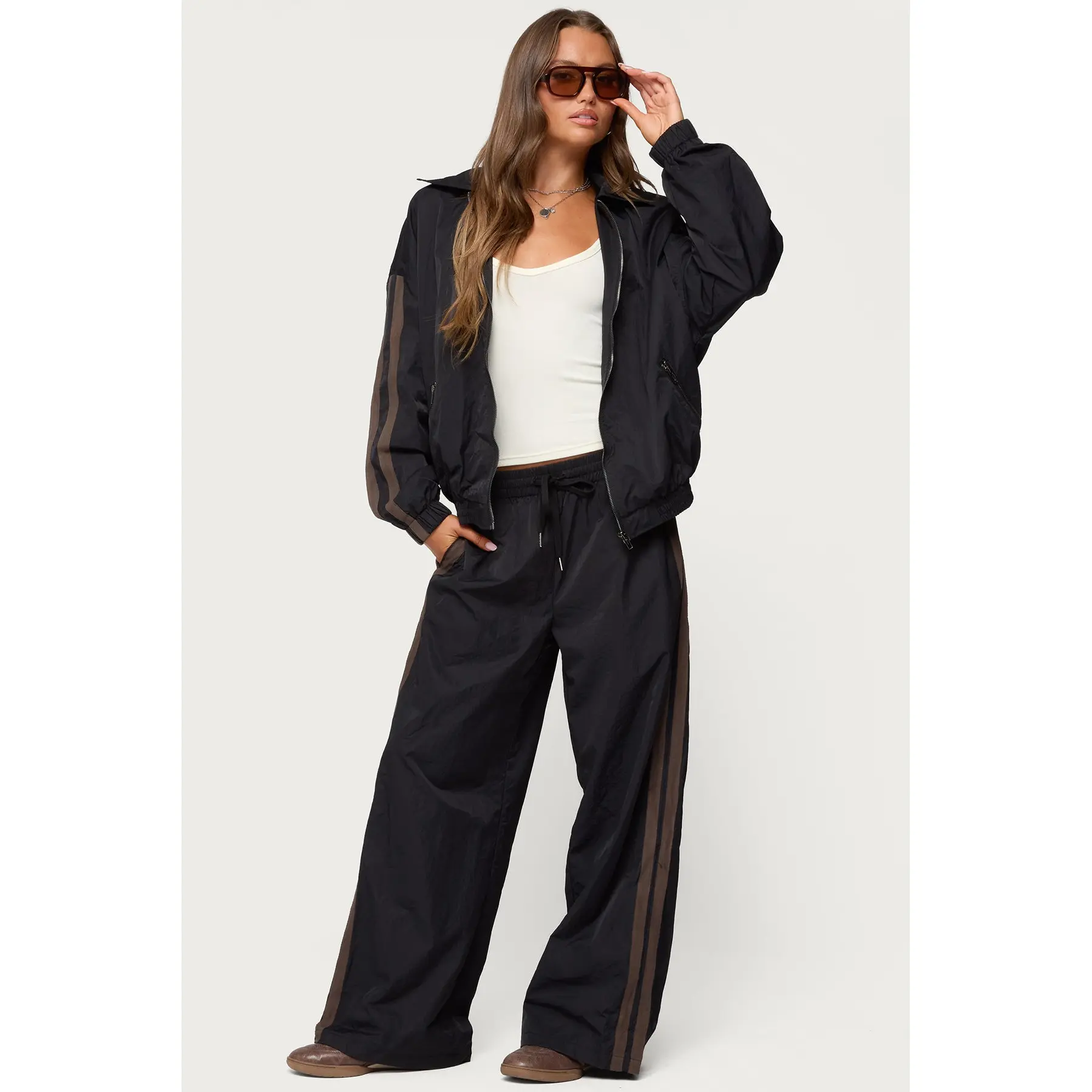 Kieran Stripey Nylon Track Pants