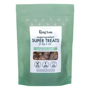 King Lou Pets Whole Duck Hearts for Cats and Dogs – Taurine-Rich, 100% USA Sourced, All Natural, Minimally Processed Pet Products