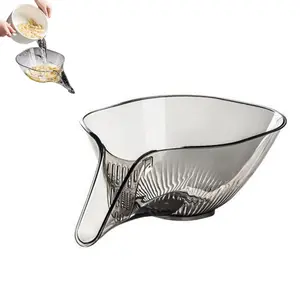 Multi-Functional Drain Basket, Drainage Basket Funnel, Kitchen Sink Drain Basket, Kitchen Strainer with Funnel for Fruit and Vegetable Wash Pasta Strainer