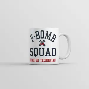 F Bomb Squad Mug Funny Sarcastic Novelty Coffee Cup - 11oz Funny Coffee Mugs Ceramic Printed Drinkware Cup