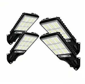 【Tik Tok Top Seller】4-Pack Solar LED Street Lights – IP65 Waterproof, Motion Sensor, 3 Modes (Security/Dim/Highlight) with Smart Remote – Outdoor Pathway & Backyard Lighting