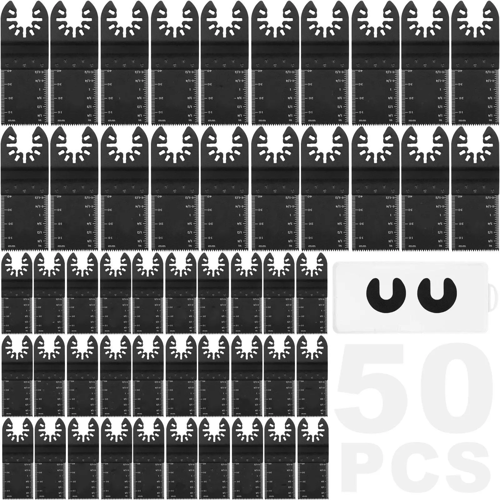 50PCS Oscillating Saw Blades, Universal Quick Release Oscillating Saw Blades, Multitool Tool Blades for Wood Plastic Aluminum, Fit Dewalt Bosch Milwaukee Hitachi Chicago Craftsman