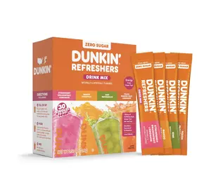 Dunkin' Refreshers Zero Sugar Singles to go Powdered Drink Mix Variety Pack, 30 Count Packets