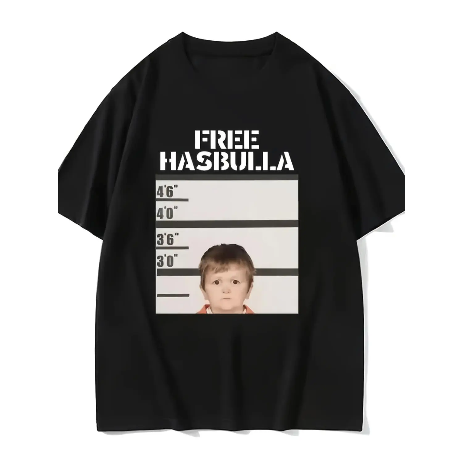 Funny Hasbulla Meme Graphic T-Shirt for Men & Women - Casual Cotton Crew Neck Tee with Playful Portrait Design, Comfortable Short Sleeve for Casual Attire, All-Season Wear, Casual Wear Tee | Playful Print Tee | Cotton Tshirt