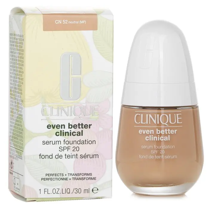 Clinique Even Better Clinical Serum Foundation SPF 20 - # CN 52 Neutral, 30ml/1oz Makeup with Restore, Radiance, Coverage, Hydrate Benefits