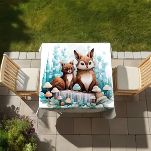 MWW C1TC5858P4ESK6 58 x 58 in. Two Pals Turquoise Indoor & Outdoor Tablecloth - Home Decor
