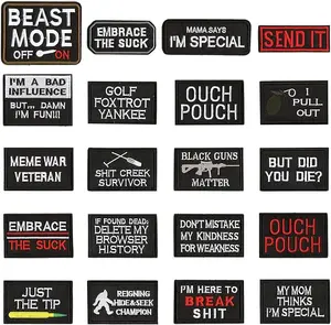 20 Pieces Funny Tactical Military Morale Patch Full Embroidery Patch Set for Caps,Bags,Backpacks,Clothes,Vest,Military Uniforms,Tactical Gears Etc. (Navy)