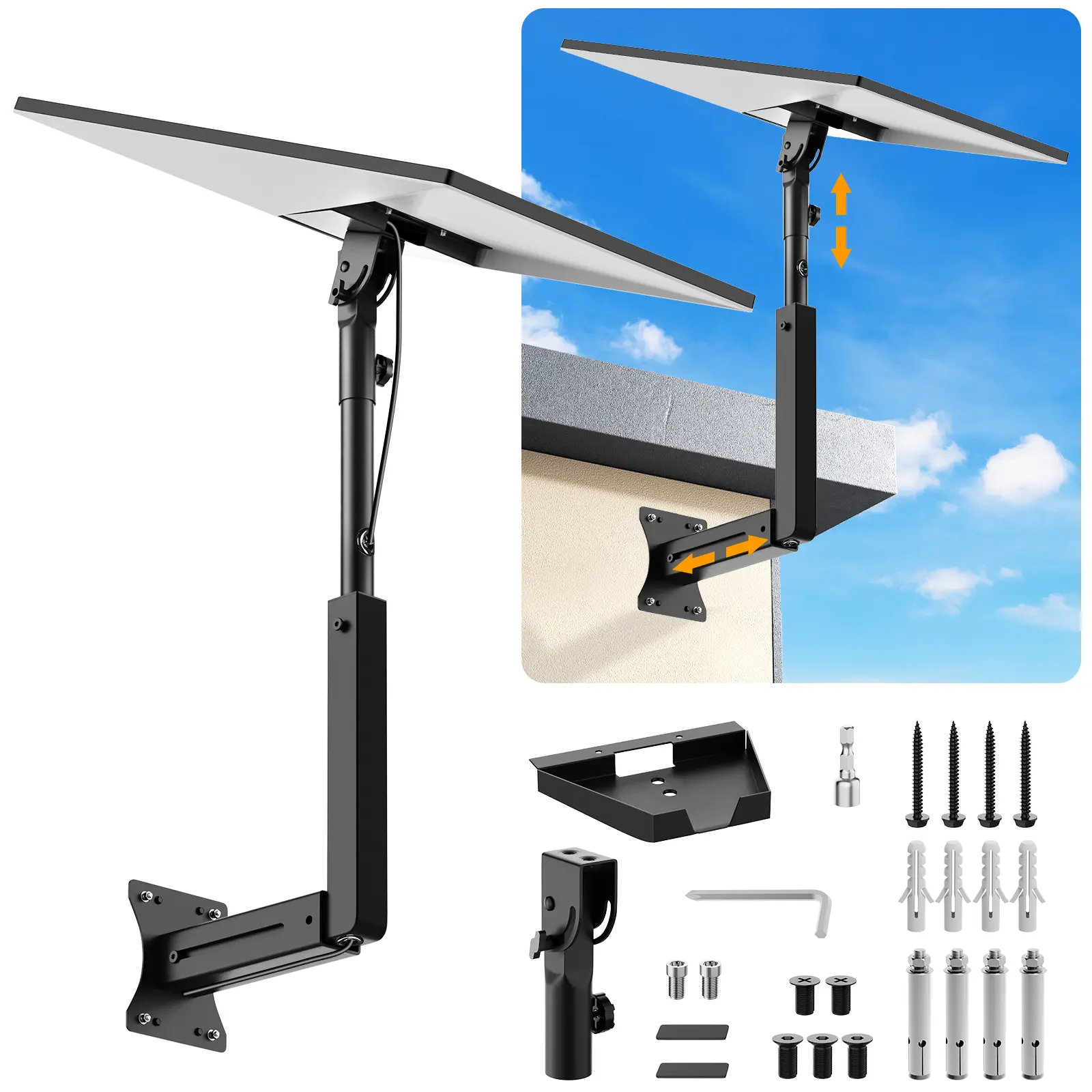 Futrue Wolker Starlink Gen 3 Standard V4 Mount - Telescoping & Tilting Coated Steel Arm, Rustproof Wall Roof Bracket with Screws Included