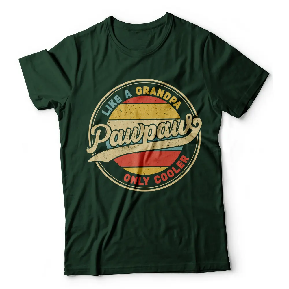 THE SHIRT DEN Men's Casual Short-sleeve Round Neck Pawpaw Top - "Like A Grandpa Only Cooler" Funny Menswear Gift for Pawpaw