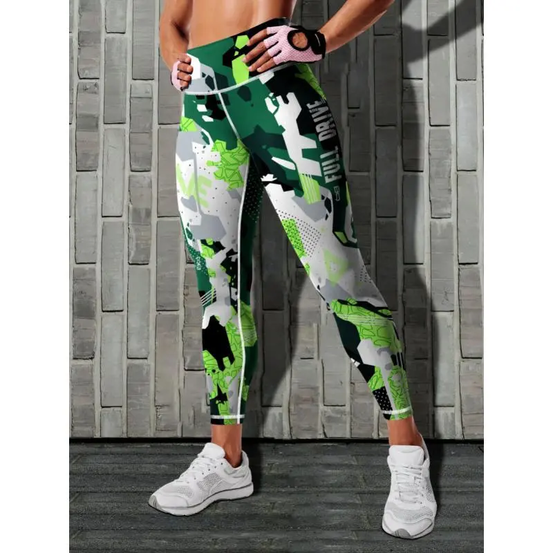 Women's Plus Size Yoga Leggings, Fashion High Waist Elastic Printed Tummy Control Workout Fitness Sports Pants Women's Plus Size Yoga Leggings, Fashion High Waist Elastic Printed Tummy Control Workout Fitness Sports Pants