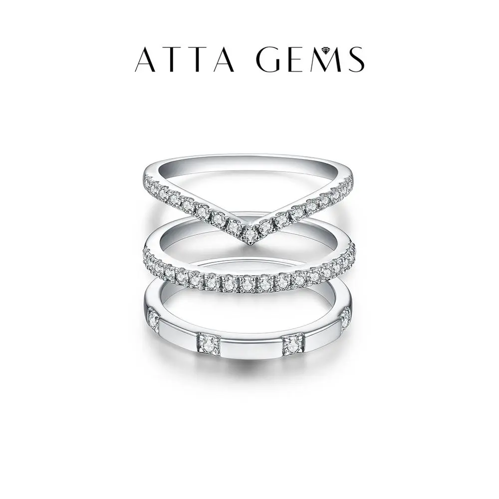 Synthetic Moissanite Stackable Band Ring - Unisex Fit, Elegant Engagement Ring, Daily Wear Jewelry, Anniversary Gift R001 summerwins
