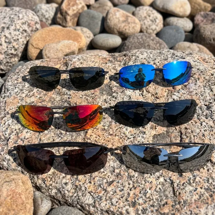 Men's Ultra-Light Rimless Polarized Sunglasses, UV400 Anti-Glare for Driving & Sports, Unbreakable Flexible Frame, No-Pressure Comfort Fit