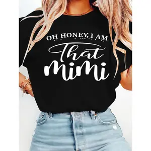 100% Cotton "Oh Honey I Am That Mimi" Fun Women'S T-Shirt – Stylish Short Sleeve, Easy To Maintain In Classic Colors Cotton Fashion Golf Gift T-Shirt For Men And Women