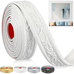 Peel and Stick Crown Molding Trim, 13.1ft Flexible Self-Adhesive Wall Border for DIY Home