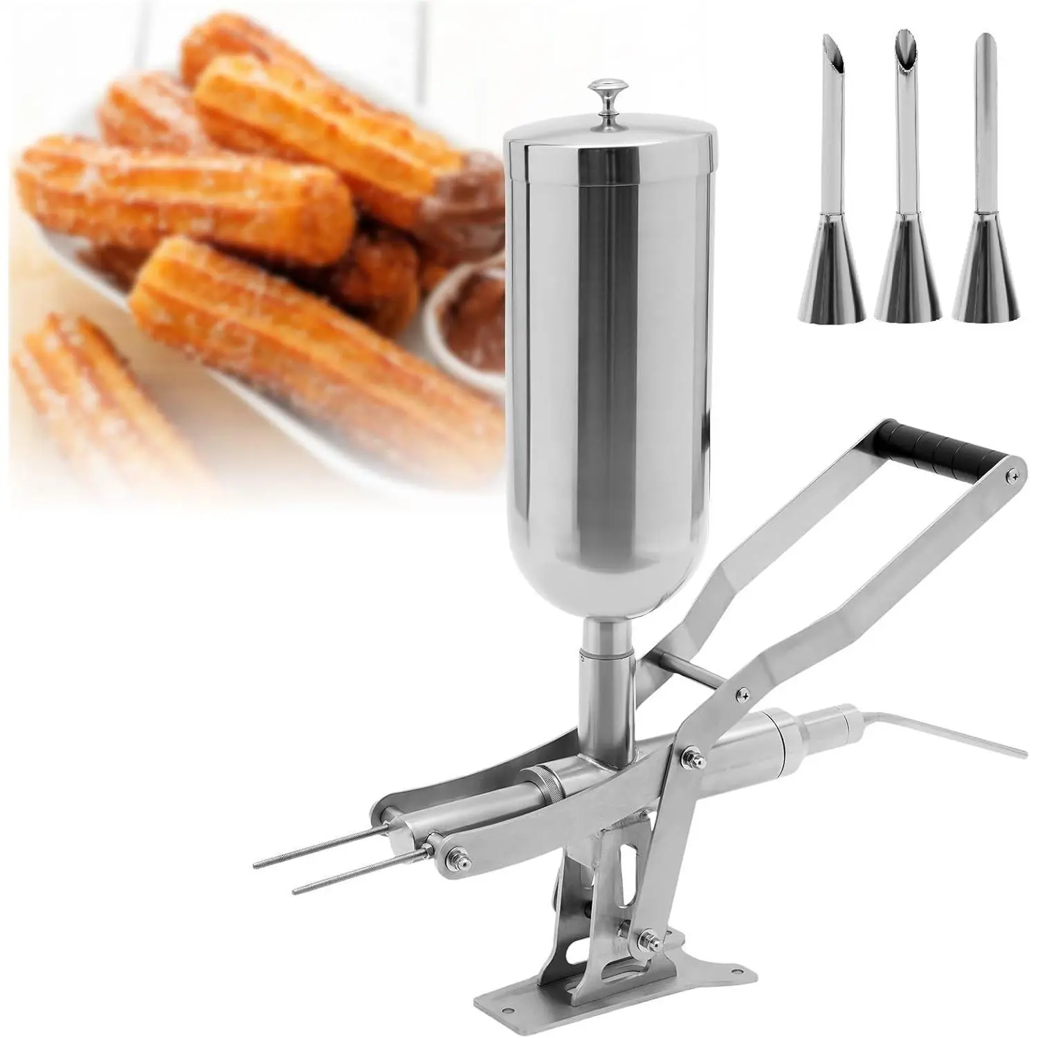 Manual Donut Filler Machine 5L, Donut Jelly Filler Injector Machine, Stainless Steel Donut Churros Filler Jelly Cream Filling Machine, Doughnuts Filling Machine with 4 Pipes for Restaurant Kitchen Utensils Desserts Jam Jar Tin Seasoning Kitchenware Modern