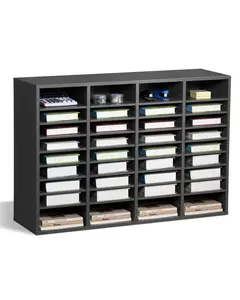 Literature Organizer With 36 Compartments, Office Mailbox And Adjustable Shelves, Wooden Mailbox Sorter Made From Medium-Density Fiberboard, Ideal For Office, Home, Classroom Storage Of Files, Documents, Papers, Gray