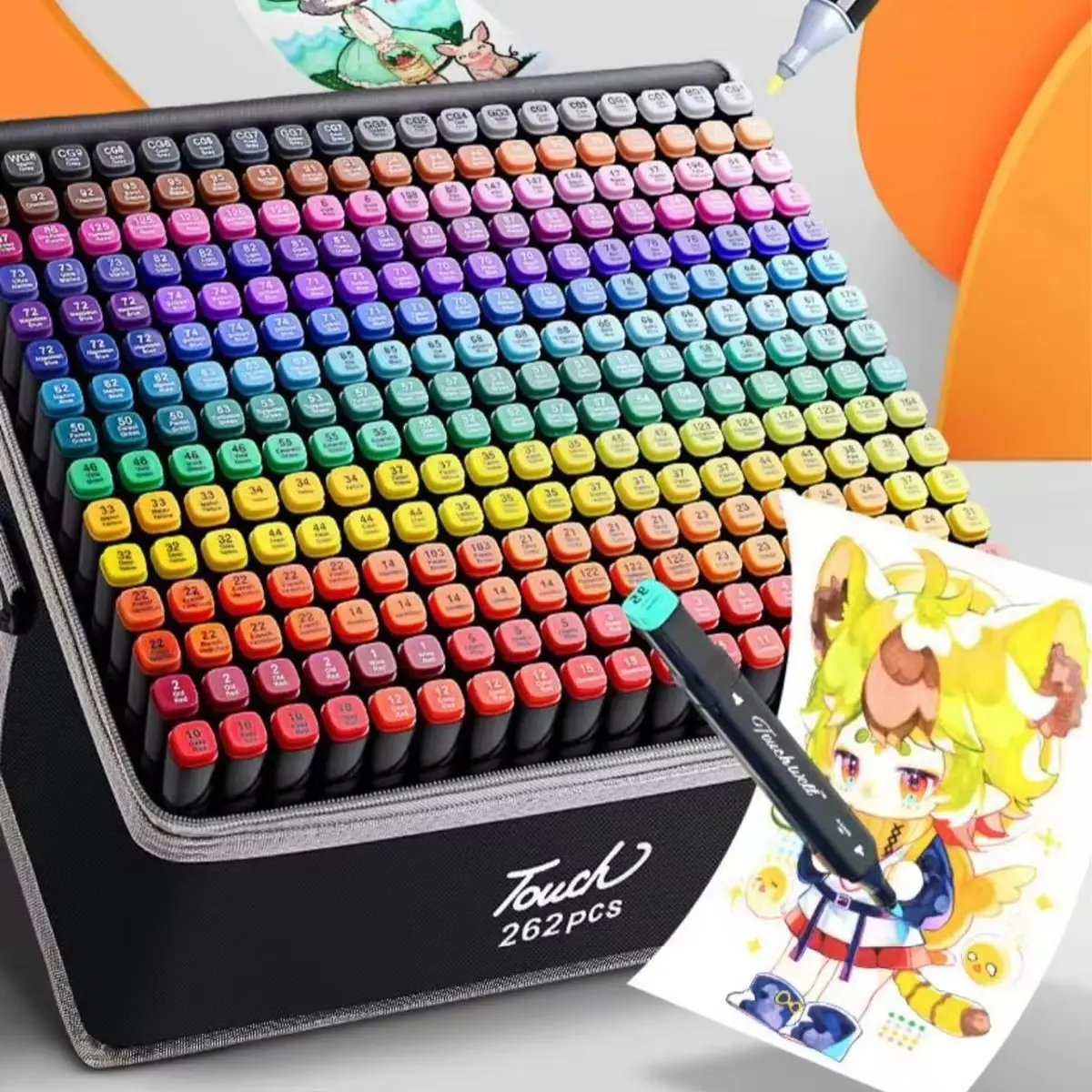 Dual Tip Fine Alcohol Coloring Markers Set, 60-168pcs Vibrant Colors, Acrylic Paint Markers, Acrylic Drawing Markers, Coloring Book Markers, Double Ended Markers, Double Tipped Markers, Art Supplies in Portable Case, Calligraphy Pen