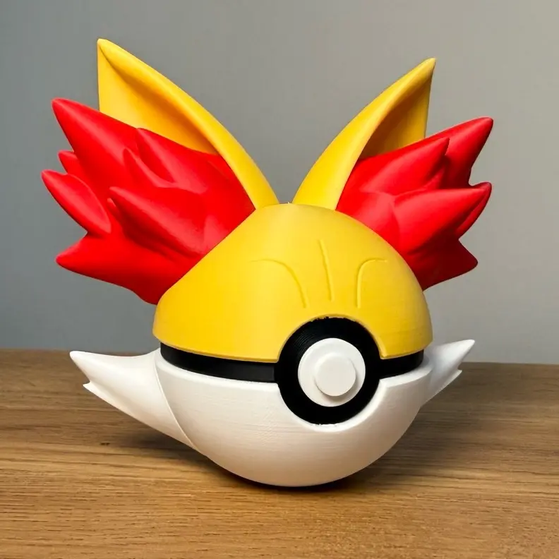 Fennekin Ball -Made to Order, High-Quality PLA, 3D Printed Pokeball Figure Collectible Figurine