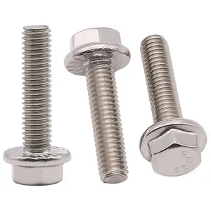 1/4-20 x 3/4 Serrated Flange Hex   Screws, 304 Stainless Steel 18-8, Fully Threaded, Coarse Thread UNC, 20 count