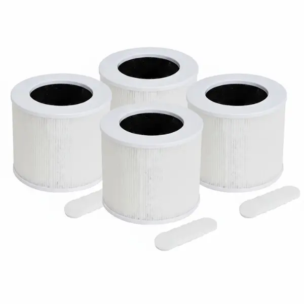 4-Pack Core Mini Replacement Filters Compatible with LEVOIT Core Mini-P Air Purifier, H13 True HEPA, Activated Carbon & Pre-Filter System + 10 Fragrance Sponges