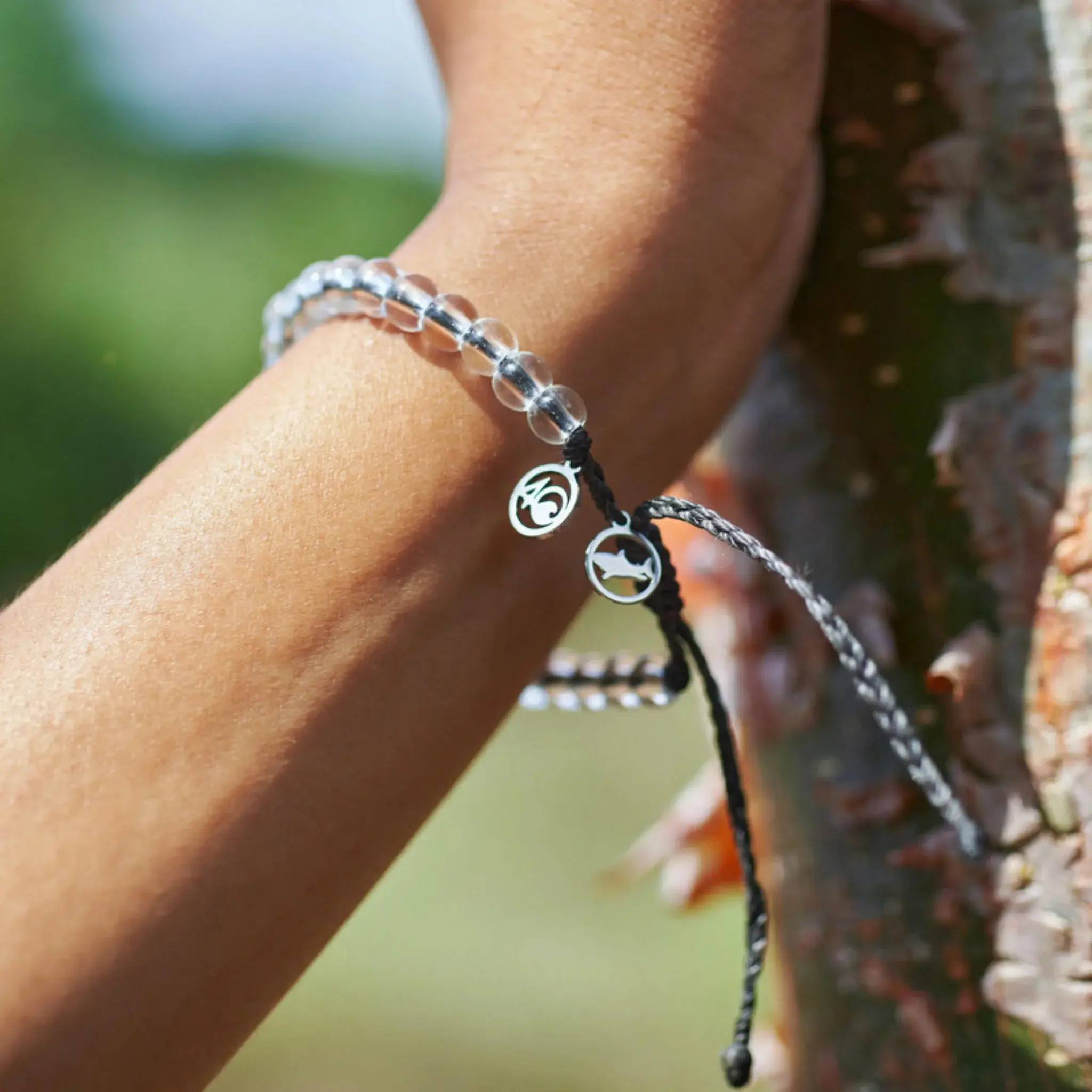 4Ocean Unisex Shark Beaded Bracelet - Black