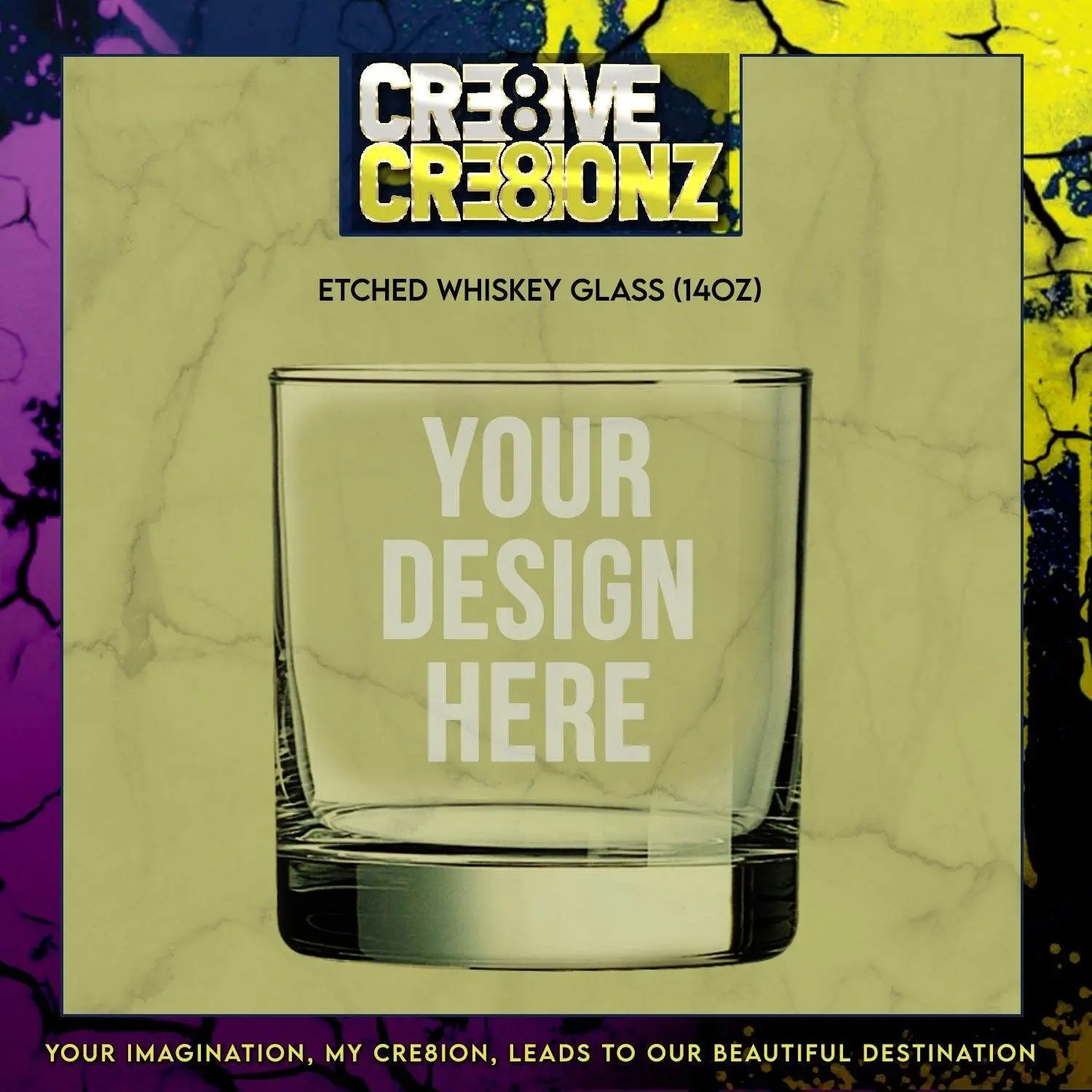 Custom Etch Whiskey Glass
