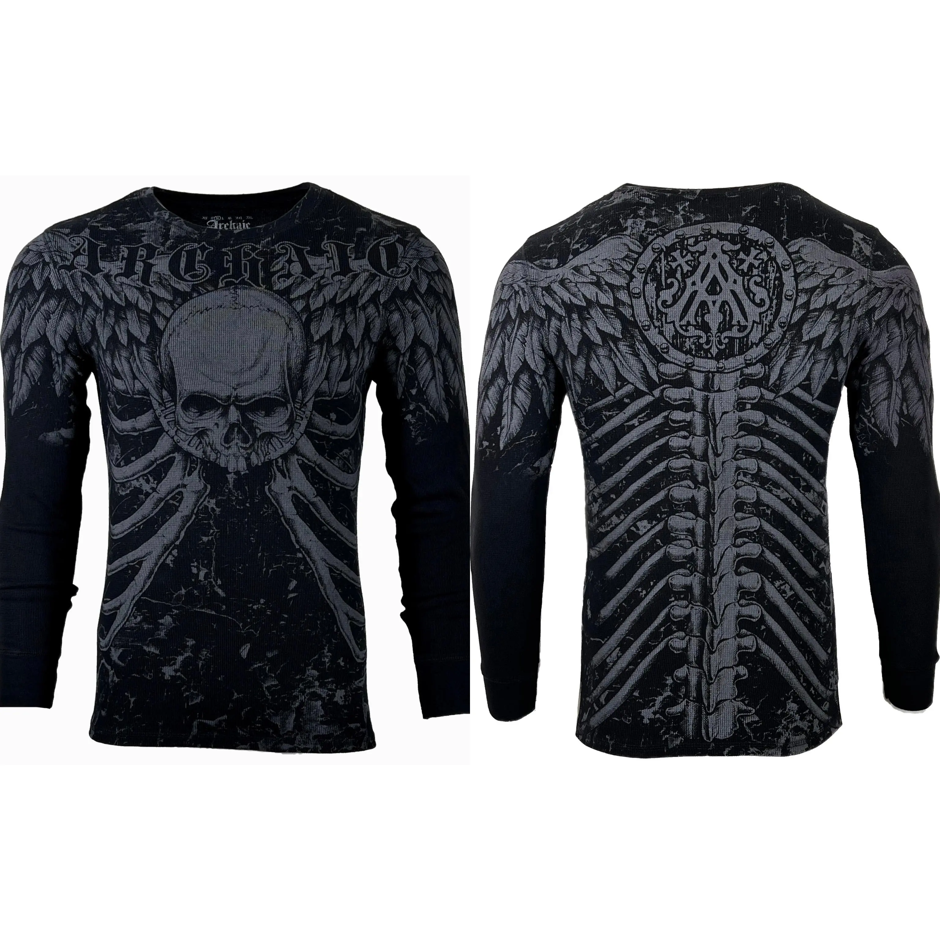 Xtreme Couture by Affliction Men's Cotton Graphic Long-Sleeve Round Neck Pullover Thermal Shirt, Menswear Top
