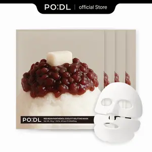 [PODL] Red Bean Panthenol Cooling Lifting Mask(4ea) |Dual-Layer Hydrogel Sheet for Instant Cooling & Pore Tight| Peppermint De-Puff & Calming Care | No Irritation for Sensitive Skin | Korean Face Mask