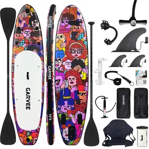 Inflatable Stand Up Paddle Board 10'6" for Adults, Wide Stable Paddle Boards Set with Paddle, High-Speed Electric Pump, Hand Pump, Soft Seat, Camera Mount, Waterproof Phone Pouch, Fins, Leash & Travel