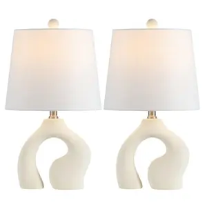 Tula 19" Scandinavian Minimalist Ceramic Arch LED Table Lamp