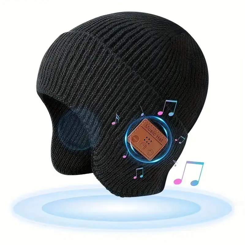 New Wireless Beanie Hat with Music Headphone Design - USB Rechargeable, Noise-Canceling, Open-Back, Detachable, Ideal for Outdoor Activities, Winter Headwear|Musical Theme Hat|Wireless Headphones, Musical Beanie Hat, Headset, Gaming Head Mens&womens Gifts